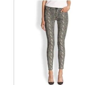 Hudson Midrise Nico Python Super Skinny Stretch Grunge Rocker Snakeskin Printed
